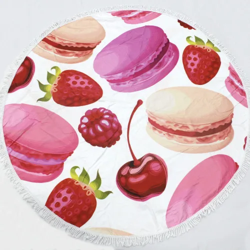 Пляжное полотенце №5075 Summer Time Fruit macaroons
