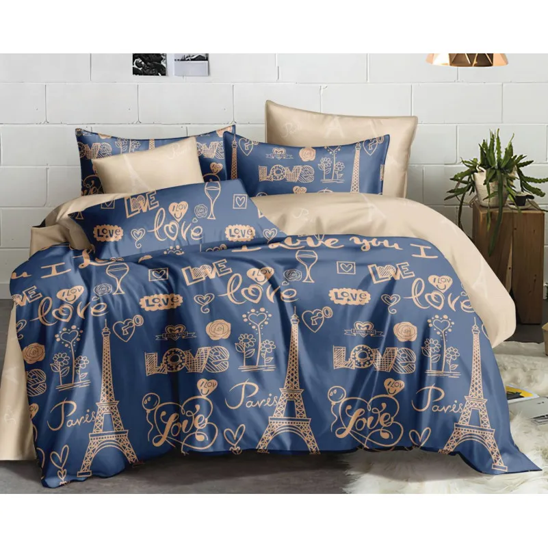 Простынь Бязь 17-0443 Love Paris