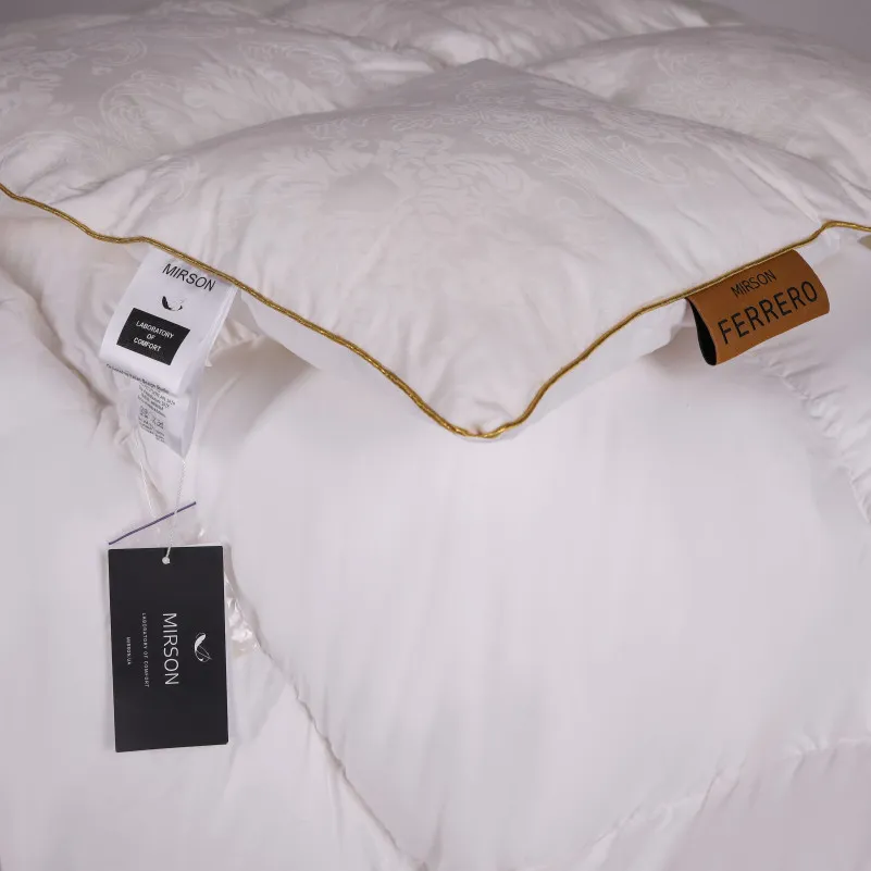 Одеяло пуховое 90% белый пух Standart / 10% перо №1503 Ferrero Vanilla (Лето) - 5