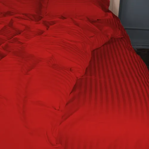 Комплект постельного белья Сатин JUNIOR Satin Stripe 30-0018 Red - 2