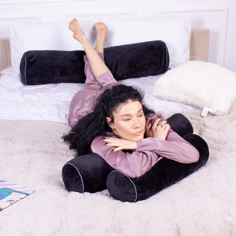 Подушка-валик №8131 Velvet Line 28-0007 Black EcoSilk - 10