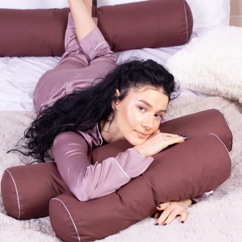 Подушка-валик №8377 Naturale Line 19-1217 Chocolate Perla BamBoo - 9