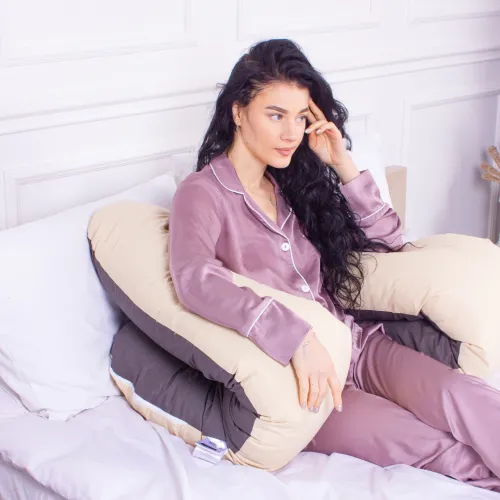Подушка для вагітних та відпочинку U-подібна № 8001 Naturale Line "Marco" EcoSilk бязь - 5