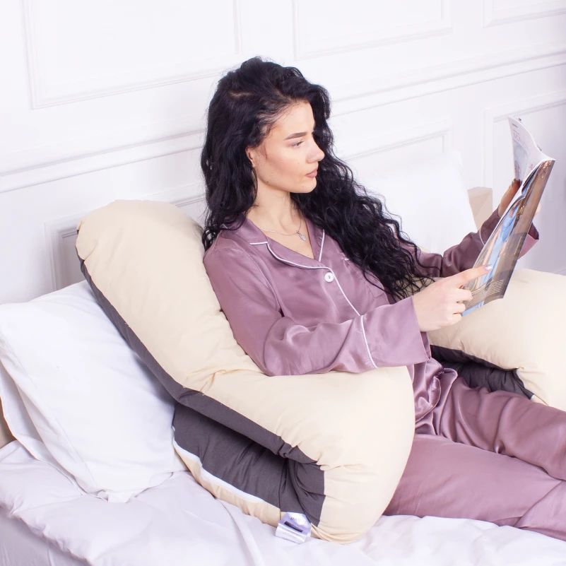 Подушка для беременных и отдыха U-образная № 8001 Naturale Line "Marco" EcoSilk бязь - 7