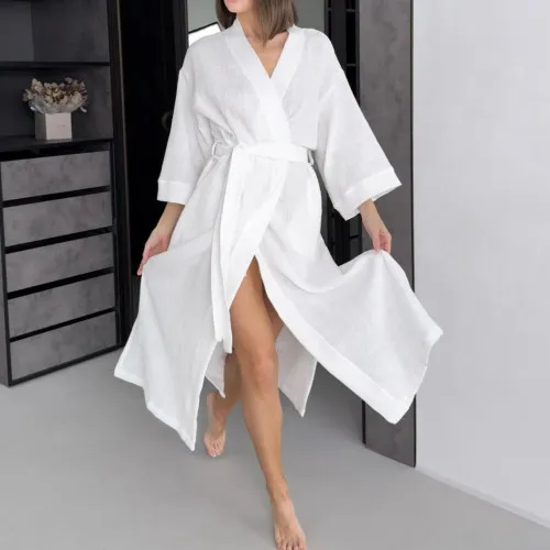 Халат "Muslin Touch long" white