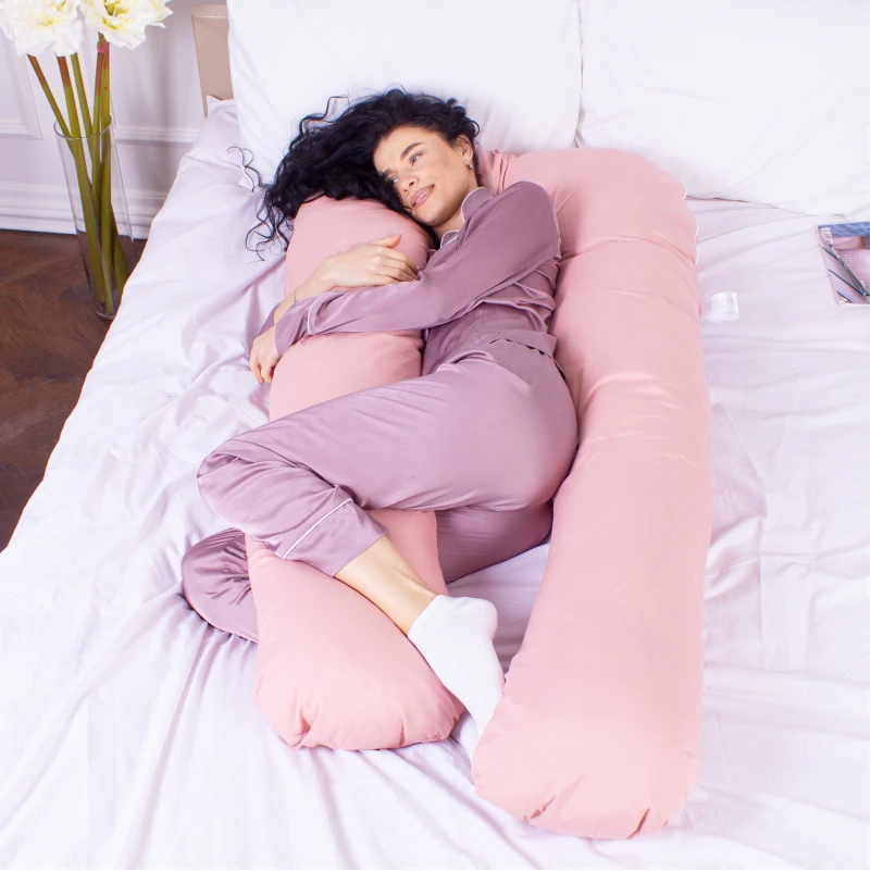 Подушка для беременных и отдыха U-образная № 8014 Eco Line "Coral" EcoSilk микросатин