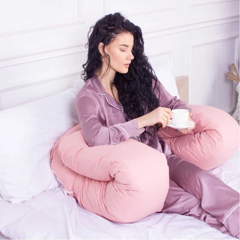 Подушка для беременных и отдыха U-образная № 8014 Eco Line "Coral" EcoSilk микросатин - 8