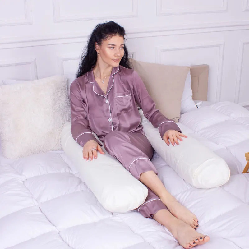 Подушка для беременных и отдыха U-образная №8593 Eco Line Creamy упрощенная EcoSilk микросатин - 6