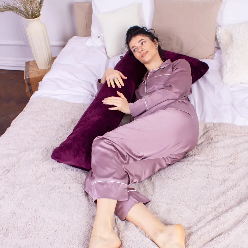 Подушка для беременных и отдыха Г-образная №8455 Velvet Line 28-0002 Excalibur EcoSilk велюр