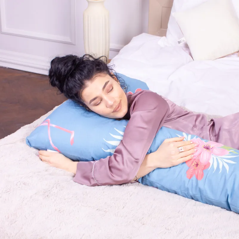 Подушка для беременных и отдыха Г-образная №8435 Color Line Rolando №96INT Blue EcoSilk бязь - 6