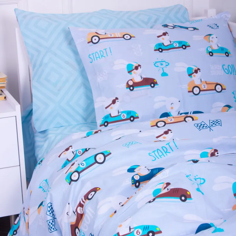 Підліткова постільна білизна Бязь Kids Time 18-0008 Bunny Races - 1