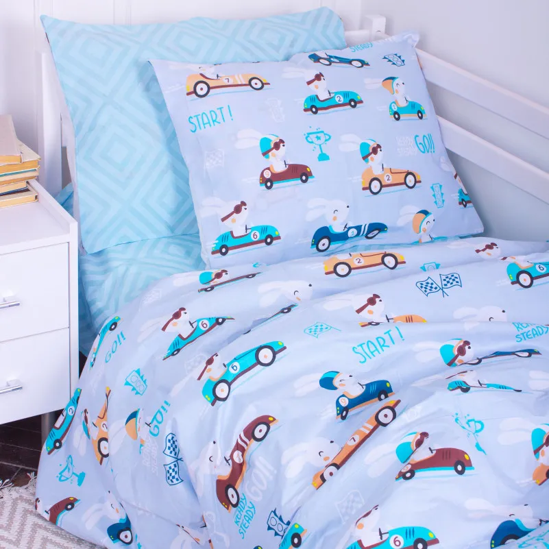 Підліткова постільна білизна Бязь Kids Time 18-0008 Bunny Races - 2