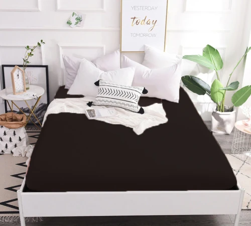 Простынь MirSon Ranforce Elite 16-9000 Black Stone высота 25 см (детские 10 см)