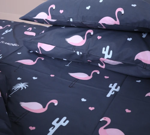 Наволочка сатин 22-1289 Flamingo Black Friday - 2