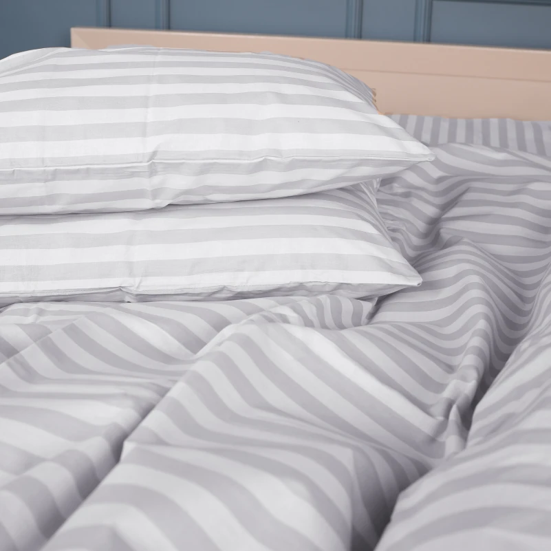 Наволочка бязь 17-0600 Stripe White Gray Black Friday