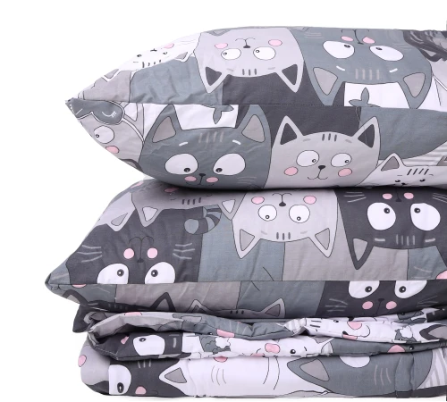 Летний постельный комплект №2929 Сolor Fun Line 17-0543 Hendri Хлопок (одеяло + 2 подушки + 2 наволочки + простынь) Black Friday - 2