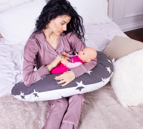 Подушка для вагітних та годування №8649 Print Line 17-0030 Berto (бязь) 100% піна Memory Black Friday - 2