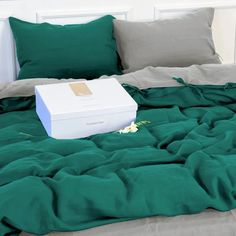 Комплект постільної білизни Льон Organic Natural Line "Green meadow" - 6