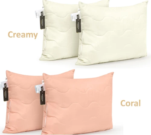Набор антиалергенных подушек Eco Light Creamy/Coral №1602, 1764 EcoSilk микросатин Black Friday