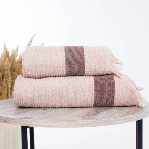 Набор банных полотенец (2 шт.) Е №107 Elite Luxury Beige