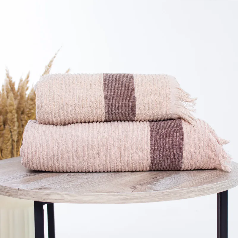 Набір банних рушників (2 шт.) Е №107 Elite Luxury Beige