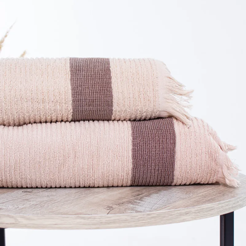 Набір банних рушників (2 шт.) Е №107 Elite Luxury Beige - 2