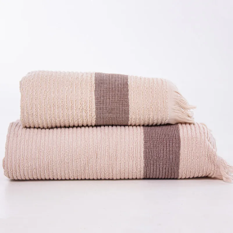 Набір банних рушників (2 шт.) Е №107 Elite Luxury Beige - 3