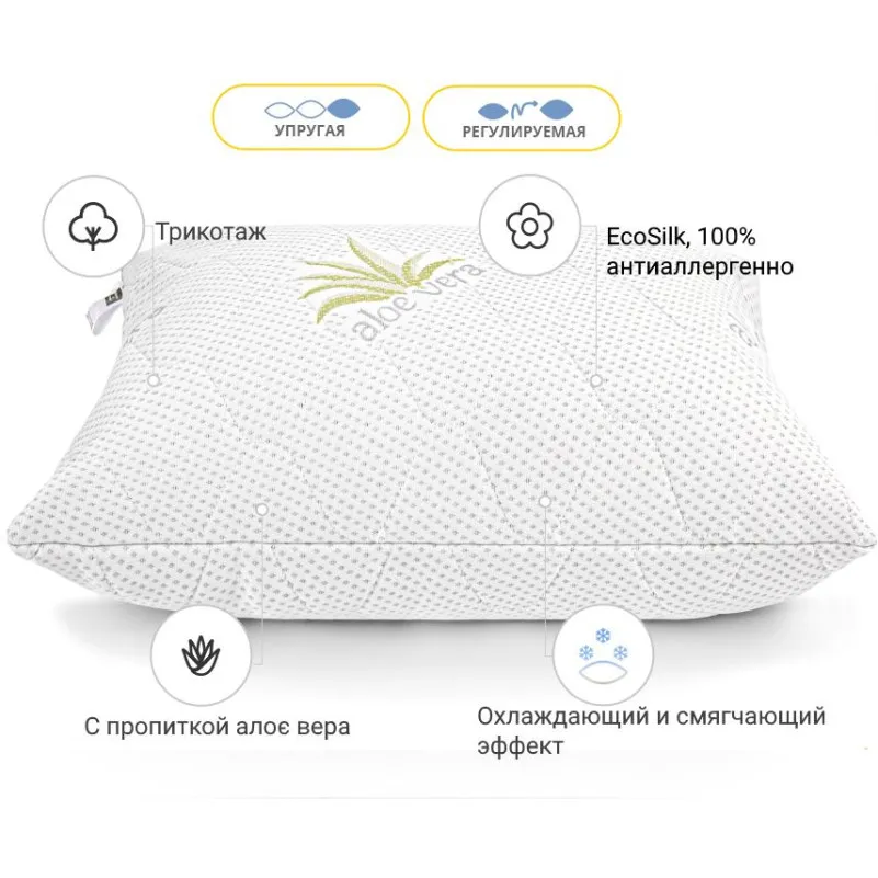 Подушка антиалергенна №862 "Alberto" Eco-Soft Hand Made (пружна) - 1