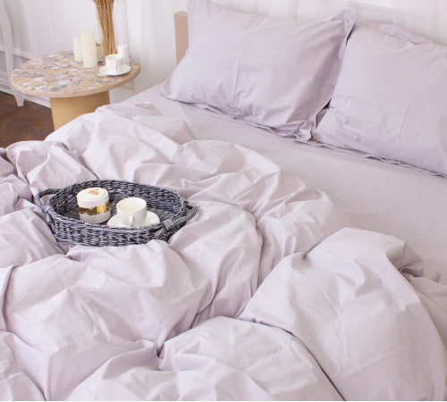 Простирадло на гумці Poplin Line "054 Light Gray" - висота 25 см (дитячі 10 см)