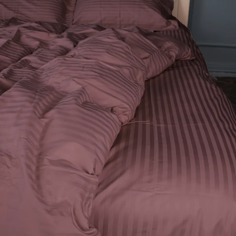 Комплект постельного белья Сатин TEENAGER Satin Stripe 30-0008 Smoky Pink - 2