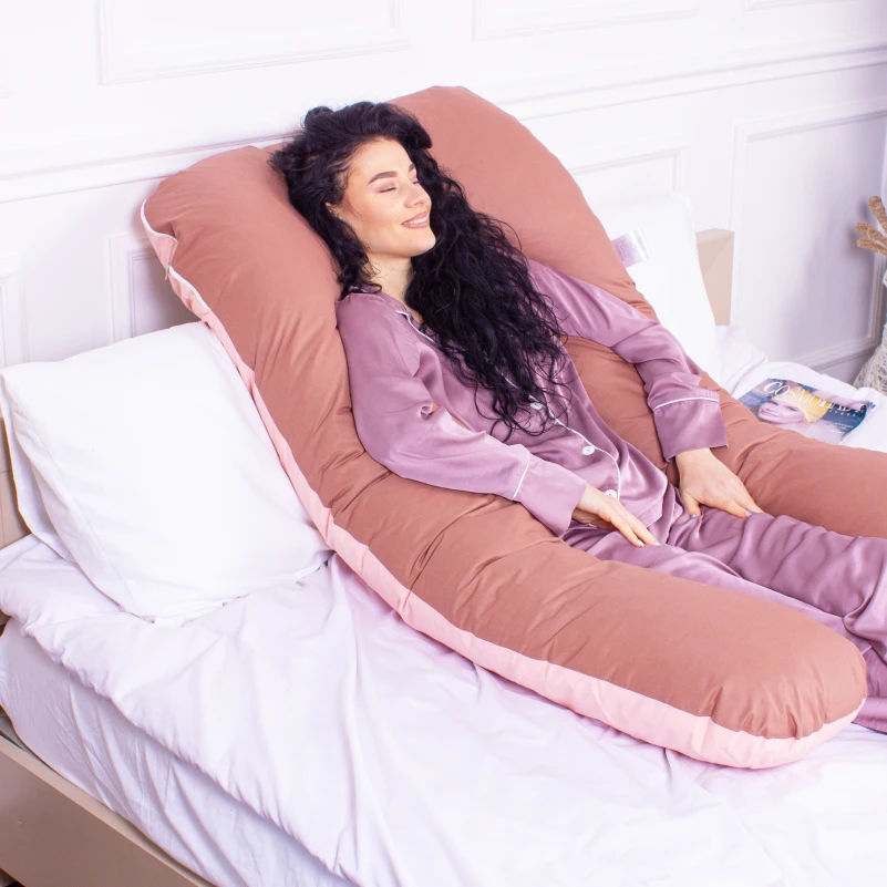 Подушка для беременных и отдыха U-образная № 8002 Naturale Line "Riccarda" EcoSilk бязь - 9