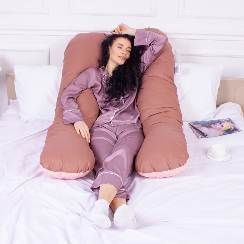 Подушка для беременных и отдыха U-образная № 8002 Naturale Line "Riccarda" EcoSilk бязь - 11