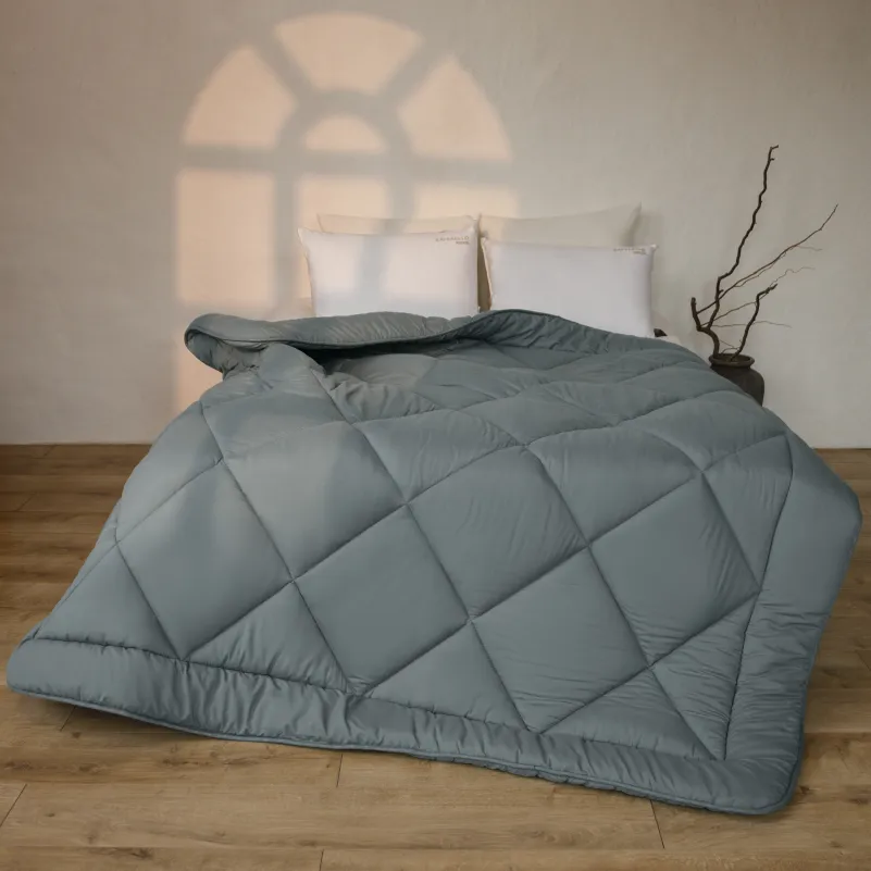 Одеяло хлопковое Eco Light Gray №9004 хлопок микросатин (супер теплое)