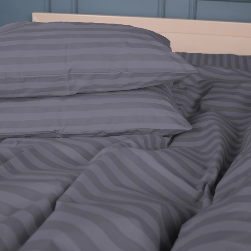 Наволочка бязь 17-0601 Stripe Gray Black Friday