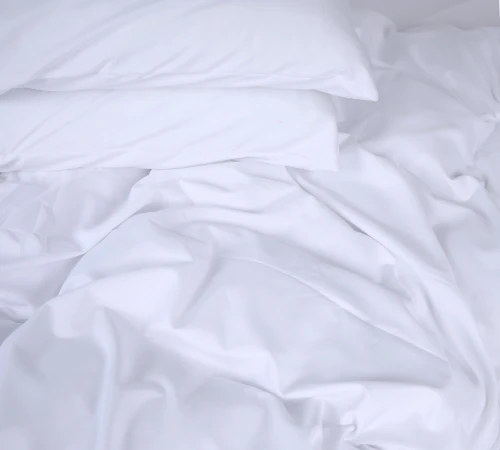 Комплект постельного белья №18-0000 White Mikrosatin Premium Однотонный Black Friday - 2