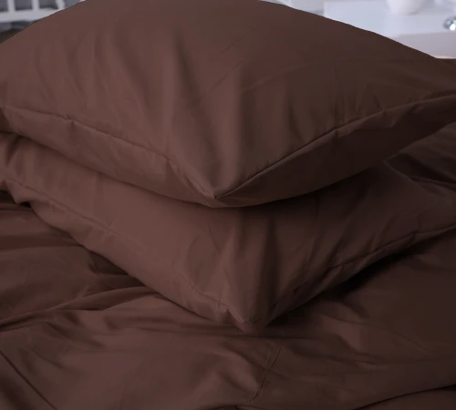 Комплект постельного белья №19-1230 Friar Brown Mikrosatin Premium Однотонный Black Friday - 2