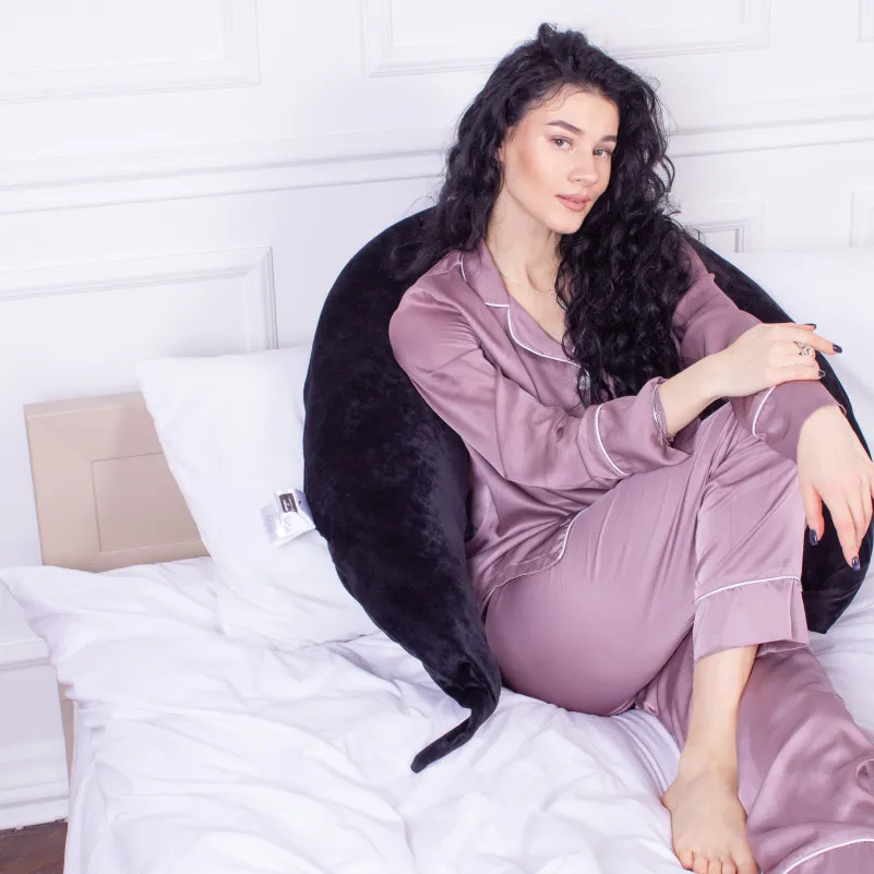 Подушка для вагітних та годування №8634 Velvet Line 28-0007 Black 100% Memory - 6