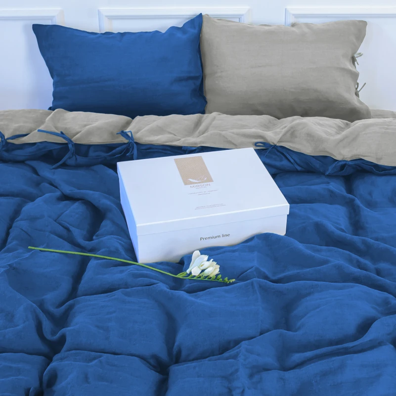 Комплект постільної білизни Льон Organic Natural Line "Aquamarine" - 9