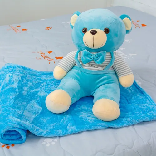 Плед+подушка дитячі №1052 Bear Blue