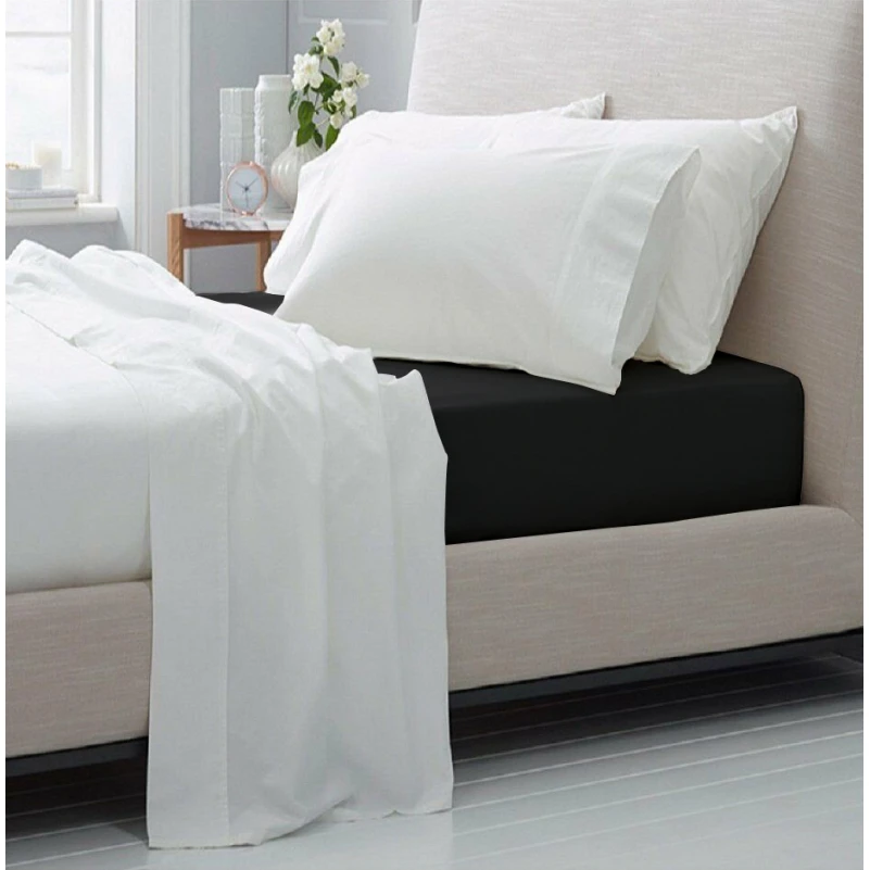 Простирадло на гумці (САТИН) 0055 Black Pearl - висота 25 см (дитячі 10 см) - 1