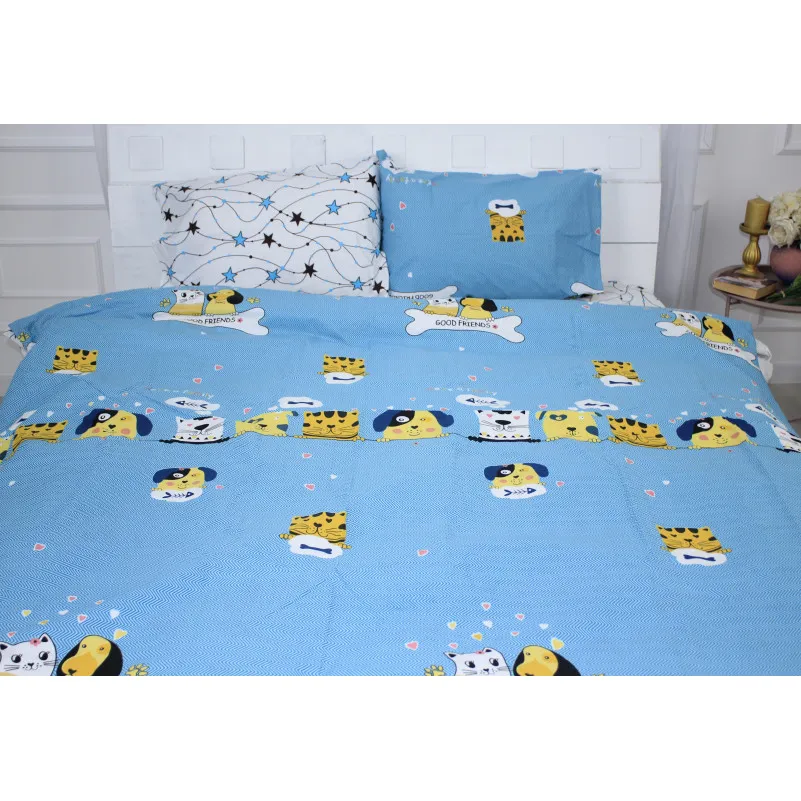 Наволочка MirSon Ranforce Elite 17-0518 Cat-dog blue