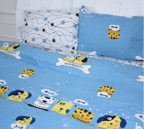 Наволочка MirSon Ranforce Elite 17-0518 Cat-dog blue - 2