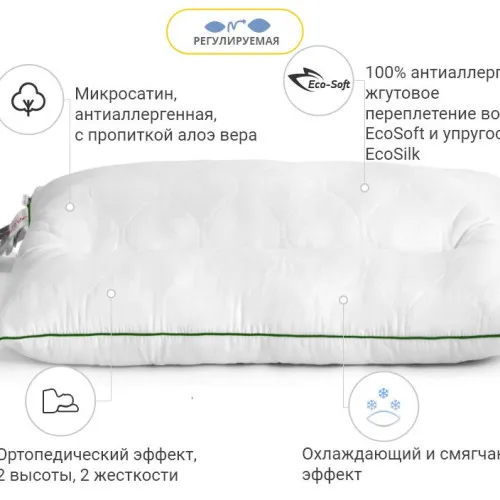 Подушка ортопедическая DeLuxe Eco-Soft Aloe №564 - 2