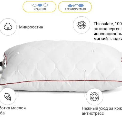 Подушка антиалергенна Eco Jojo №140 3M TM Thinsulate TM мікросатин - 3
