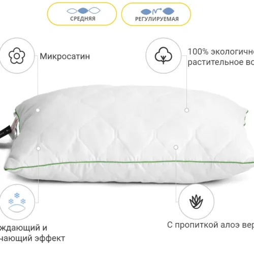 Подушка бавовняна Eco Line Aloe Vera №1286 бавовна мікросатин - 3