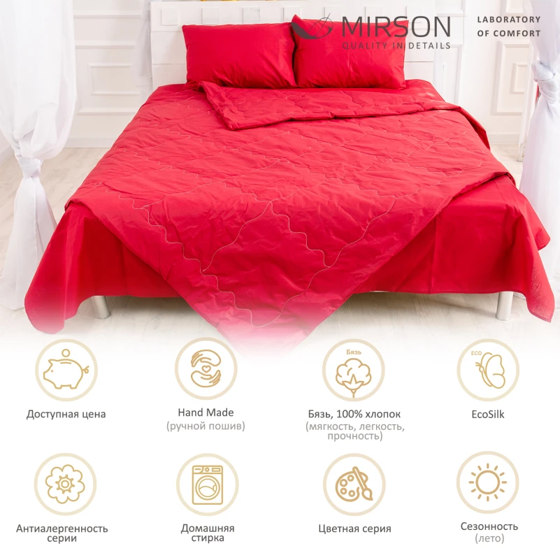 Одеяло антиаллергенное Edmonda №2301 Ecosilk бязь (летнее) - 1