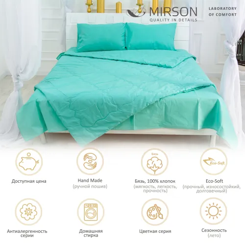 Ковдра антиалергенна Mint №2340 Eco-Soft бязь (літня) - 2
