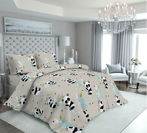 Комплект постельного белья Бязь 17-0504 Panda is gray