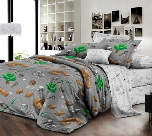 Комплект постільної білизни Бязь 17-0416 Minecraft