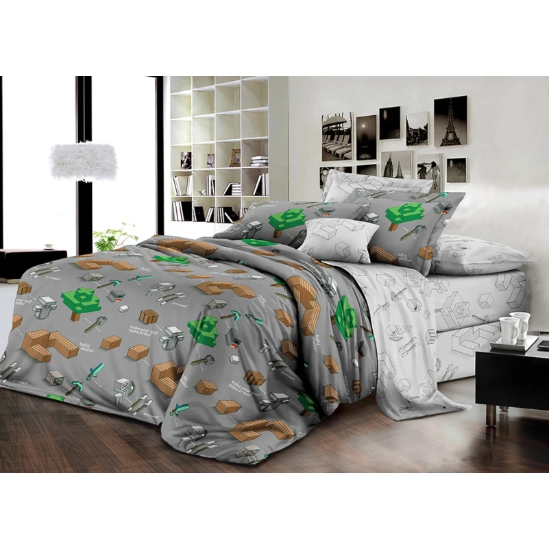 Комплект постільної білизни Бязь 17-0416 Minecraft